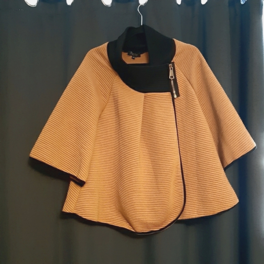 Chic Black and yellow  Cape Jacket